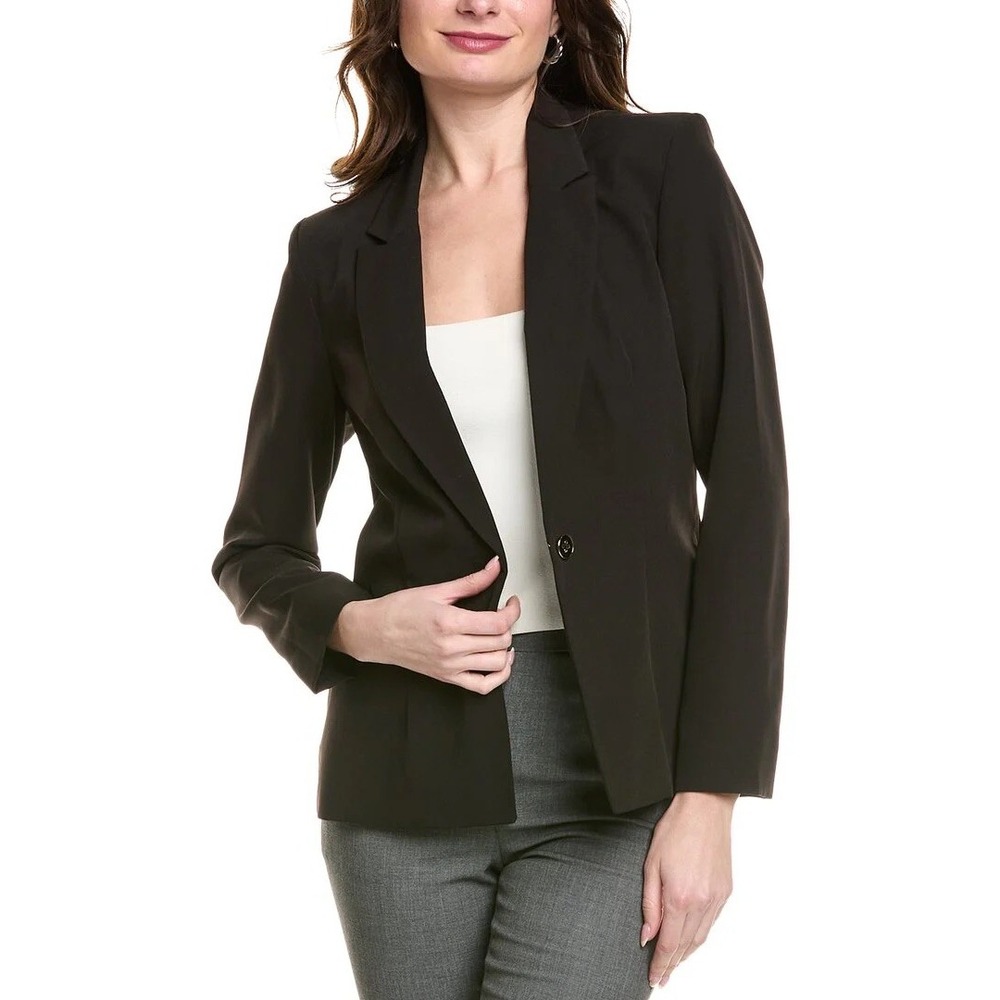 Nanette Lepore Nolita Blazer Womens 14 Black Career Office Workwear Jacket